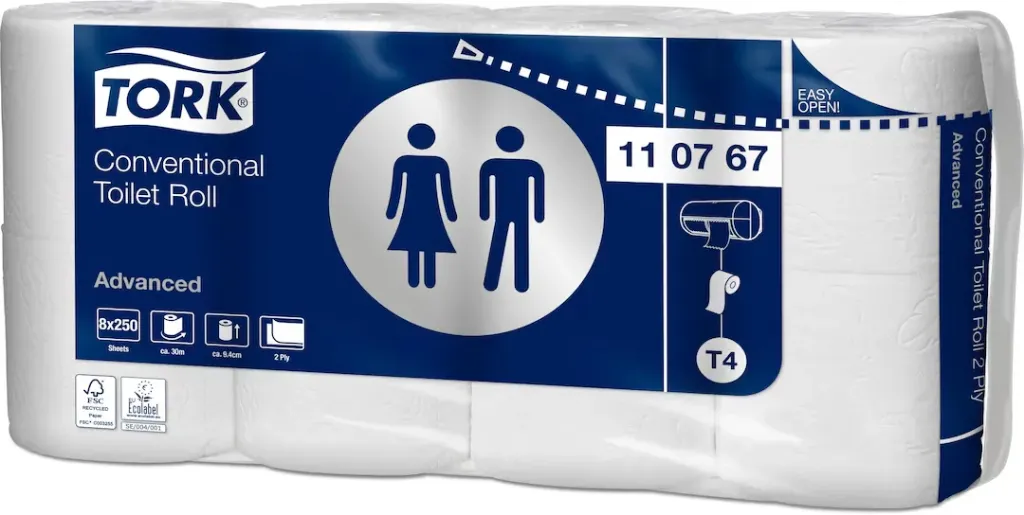 [TOR-861327] TORK PAPIER TOILETTE ROULEAU TRADITIONNEL 2 PLIE BLANC T4 11 07 67