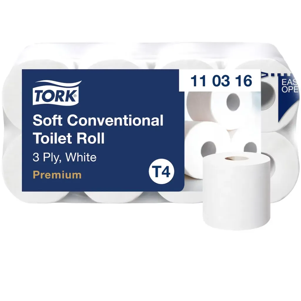 [TOR-114811] TORK SOFT CONVENTIONAL TOILET ROLL 3-PLY WHITE T4 11 03 16