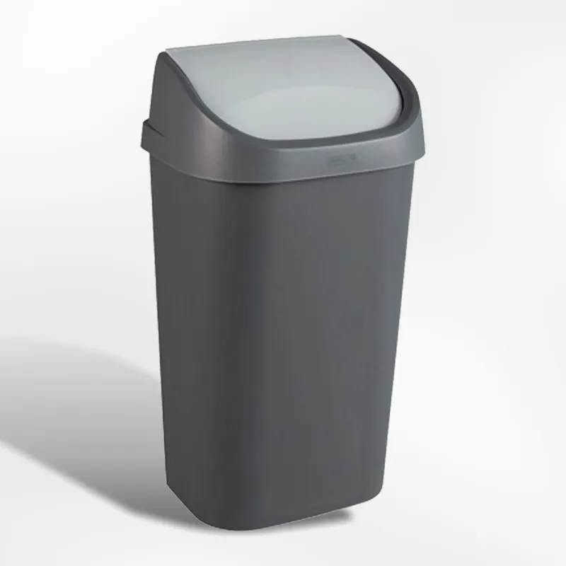 [CUR-773003] CURVER POUBELLE MISTRAL SWING ANTHRACITE EN PLASTIQUE AVEC COUVERCLE BASCULANT 50L