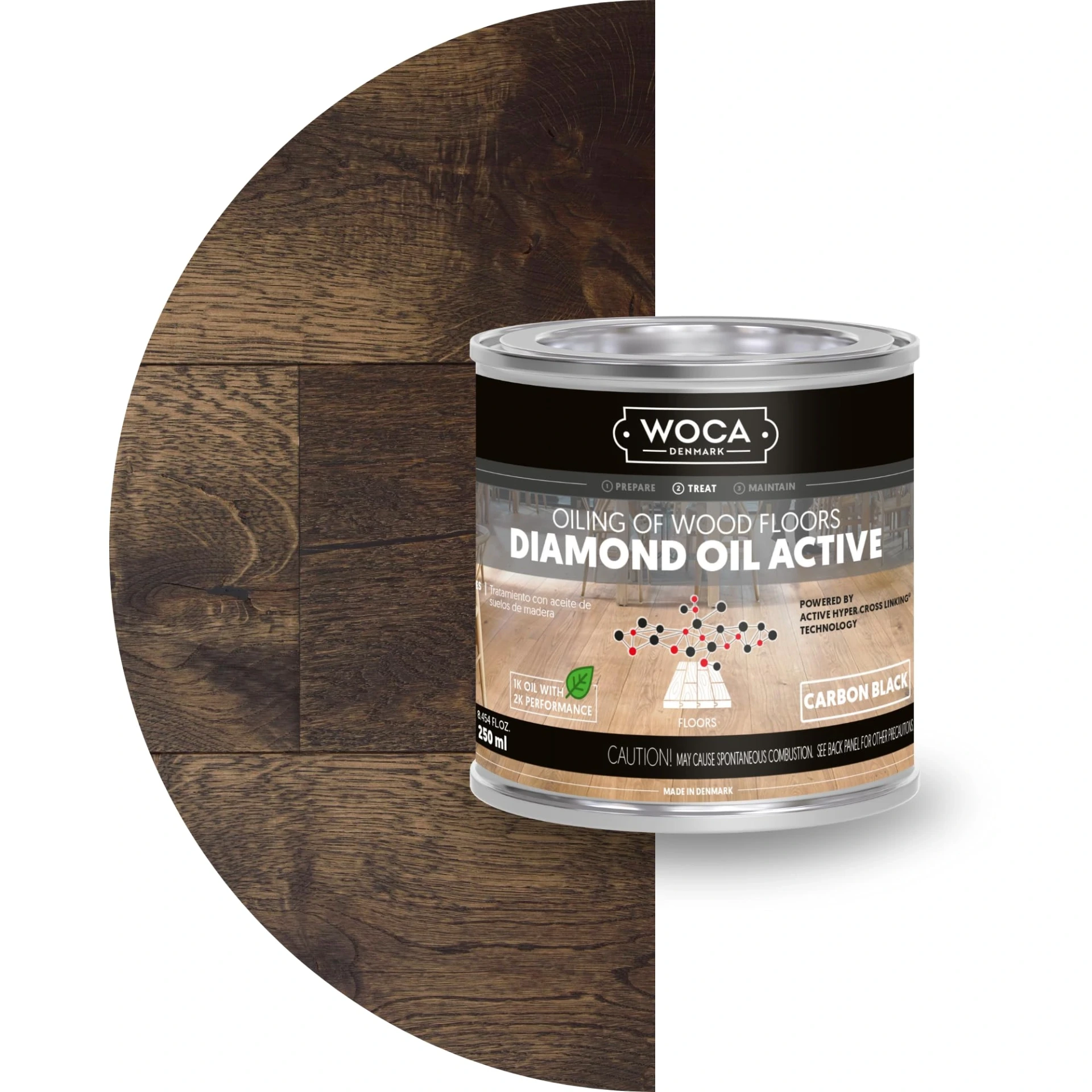 [WOC-033947] WOCA DIAMOND OIL ACTIVE 1806-955810 250ML CARBON SCHWAARZ